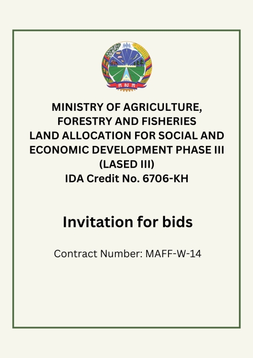 Invitation for Bid: Contract Number: MAFF-W-14​