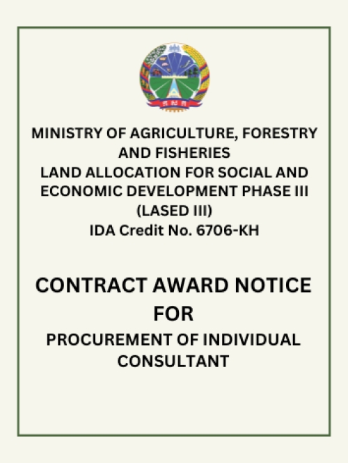 Contract Award Notice for Procurement of Consultant​